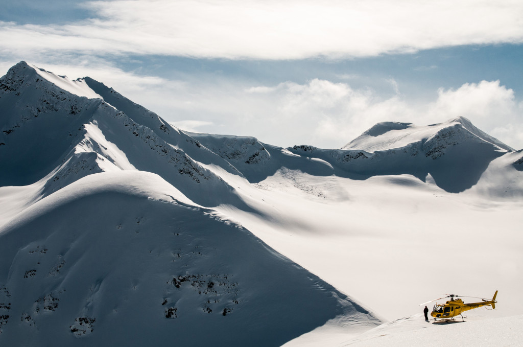 Why Choose Last Frontier Heliskiing? 4 Small Groups, Small Machines, Big Terrain. Last Frontier Heliskiing. Photo - Dave Silver