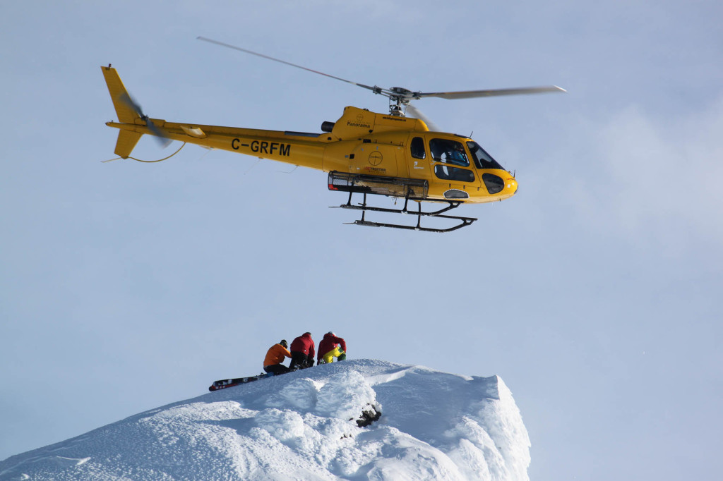 The Chopper Dropping Skiers Off At The Top Of A Run. Yeehaw! | Photo - Mike Watling