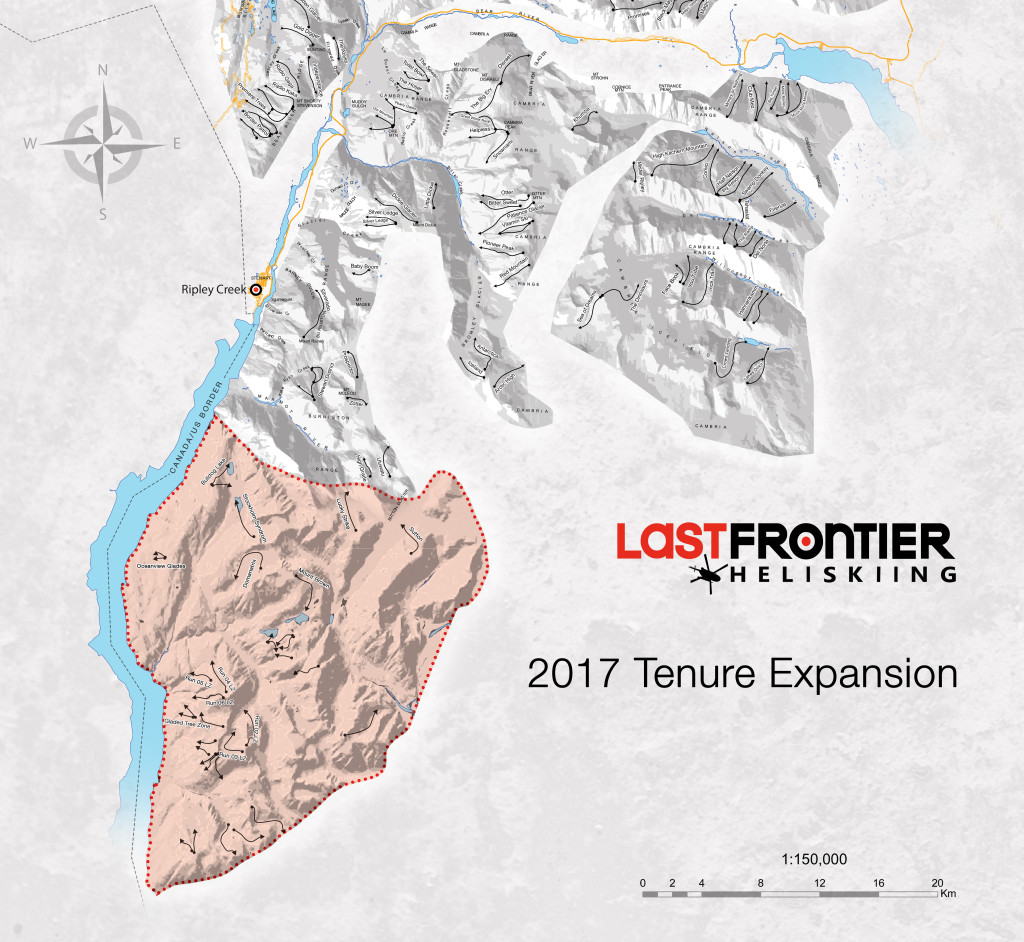 What Makes Last Frontier Heliskiing Different - Storm Day Skiing 6 Topographic Map Illustrating The New Ski Area South Of Stewart. Many More Runs Will Be Discovered Over The Coming Years.